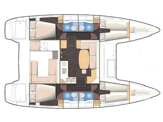Catamaran Lagoon Lagoon 400 S2 Boat layout