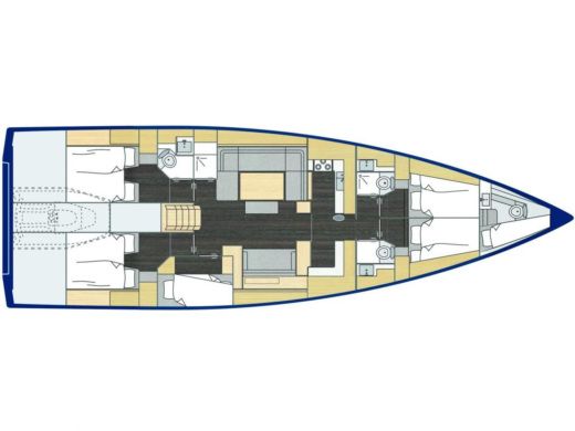 Sailboat  Bavaria C57 Style Plattegrond van de boot