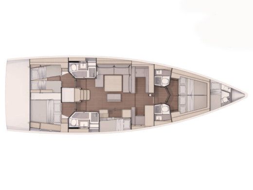 Sailboat  Dufour 530 Plattegrond van de boot