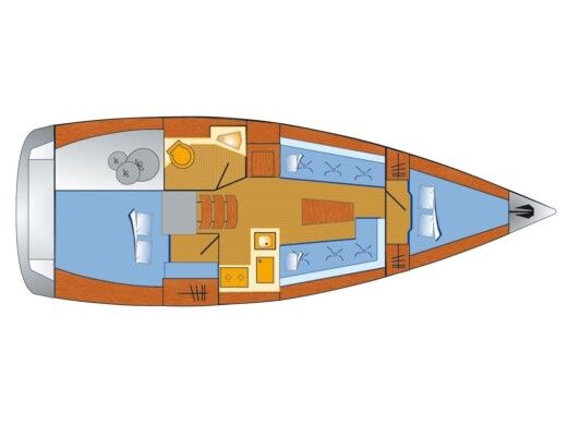 Sailboat  Bavaria Cruiser 34 Boat layout
