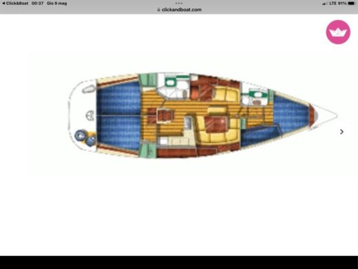 Sailboat Jeanneau Sun odyssei 43 Boot Grundriss