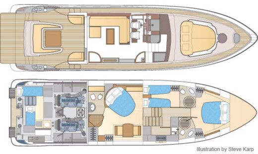 Motor Yacht Azimut Azimut 62 Plano del barco