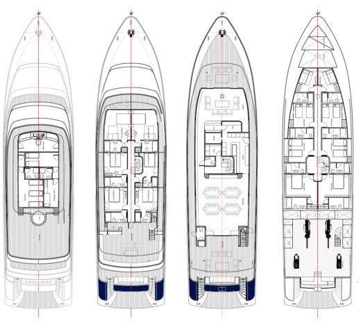 Motor Yacht Custom made Custom Made 142 Boot Grundriss