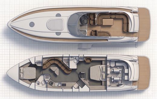 Motor Yacht Sunseeker 56 Predator Plan du bateau