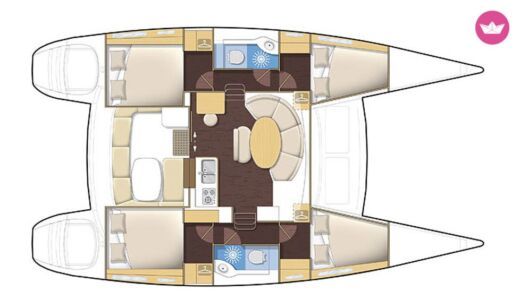 Catamaran LAGOON 380 S2 Boat layout