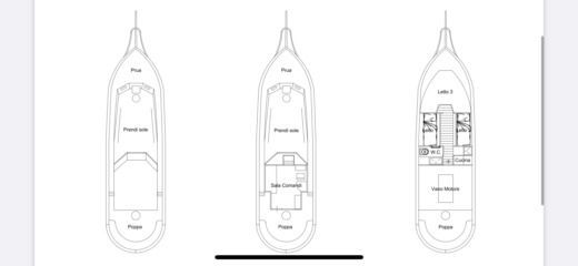 Motorboat Incorvaia Motorsailer Goletta boat plan