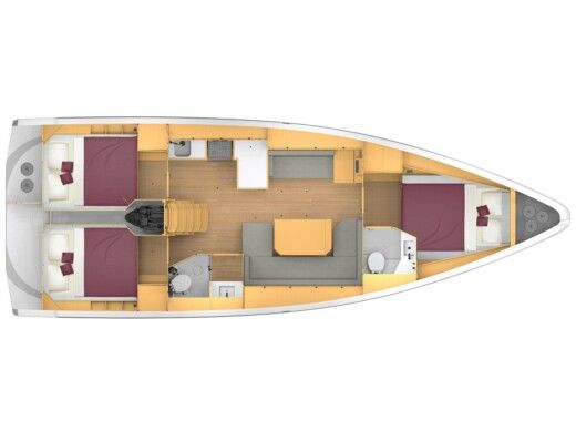 Sailboat  Bavaria C42 Boot Grundriss