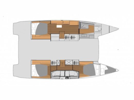 Catamaran  Elba 45 Boat layout