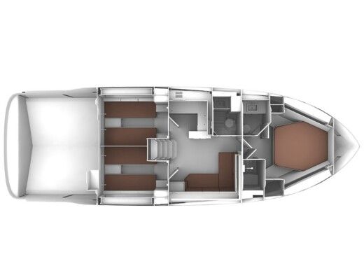 Motorboat BAVARIA Sport S45 HT Plattegrond van de boot