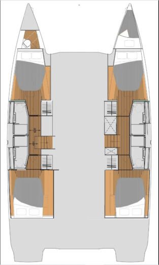 Catamaran Fountaine Pajot Elba 45 Planimetria della barca