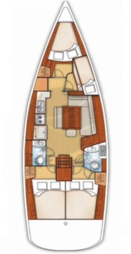 Sailboat Beneteau Oceanis 430 Plattegrond van de boot