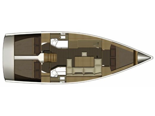 Sailboat DUFOUR 382 Plattegrond van de boot