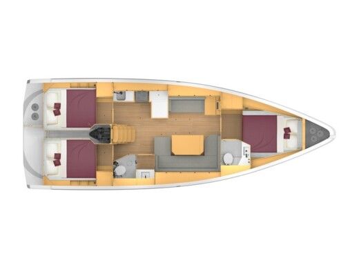 Sailboat Bavaria C42 Boot Grundriss