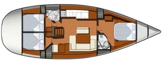 Sailboat Jeanneau Sun Odyssey 49i Performance Plano del barco