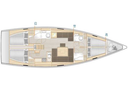 Sailboat  Hanse 445 boat plan