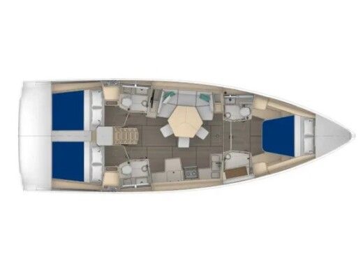 Sailboat  Moorings 44.3 Plattegrond van de boot