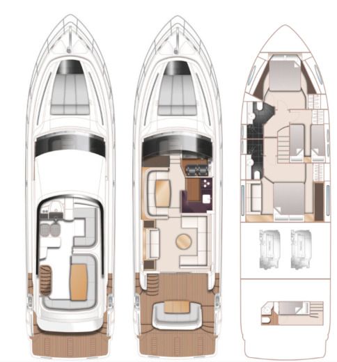 Motorboat Princess princess Flybridge 45 boat plan