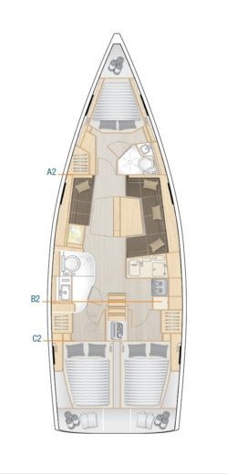 Sailboat HANSE 418 Boat layout