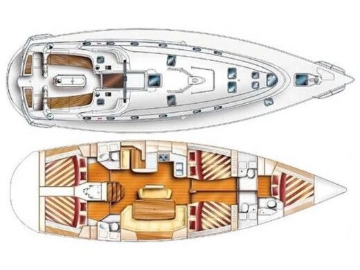 Sailboat Beneteau GybSea 50 Plattegrond van de boot