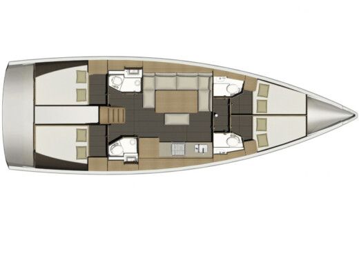 Sailboat DUFOUR 460 Grand Large Σχέδιο κάτοψης σκάφους