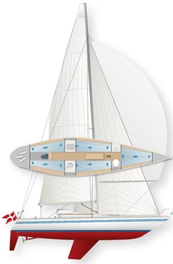 Sailboat Bianca Aphrodite 101 Boot Grundriss