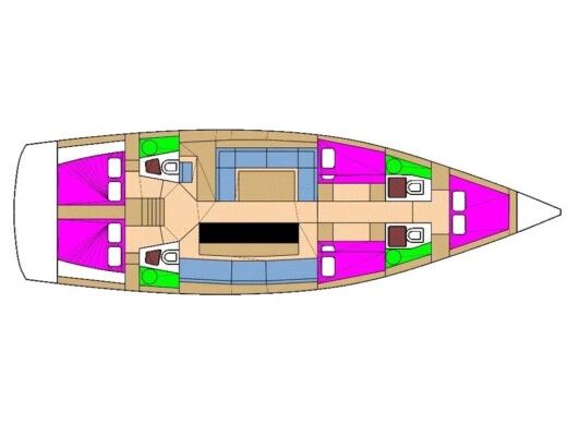 Sailboat  D&D Kufner 54.2 Boat layout