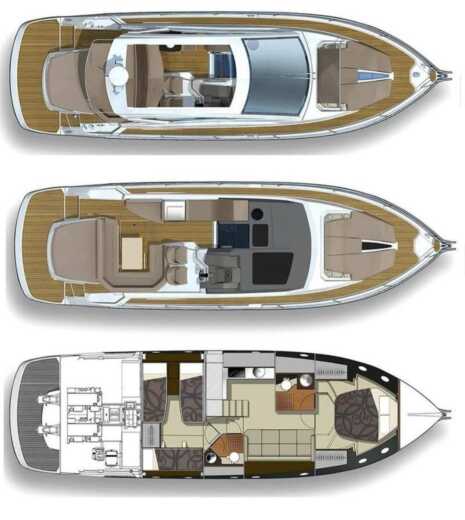 Motorboat Cranchi M 44HT Plattegrond van de boot