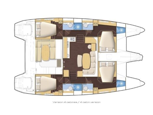Catamaran LAGOON Lagoon 421 Boat layout