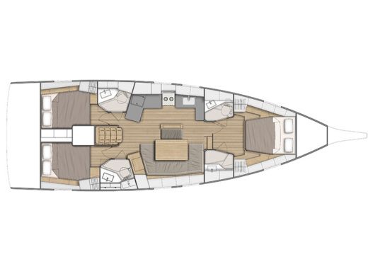 Sailboat Beneteau Oceanis 46.1 Plattegrond van de boot