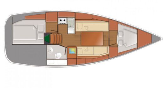 Sailboat Jeanneau Sun Odyssey 319 Boot Grundriss