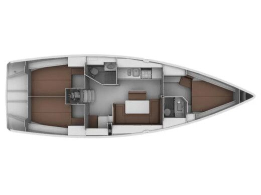 Sailboat  Bavaria 40 Cruiser Plattegrond van de boot