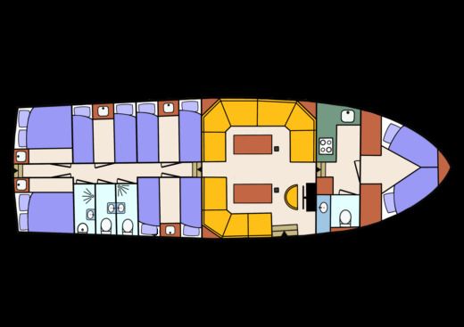 Houseboat Mila Mae Zijdakruiser 1500 Boat layout