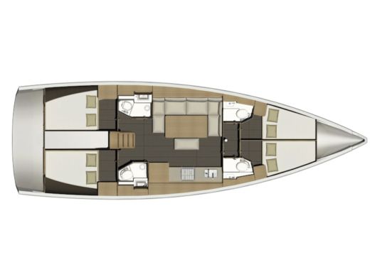 Sailboat Dufour 460 Plattegrond van de boot
