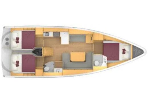 Sailboat  Bavaria C42 /3cab boat plan