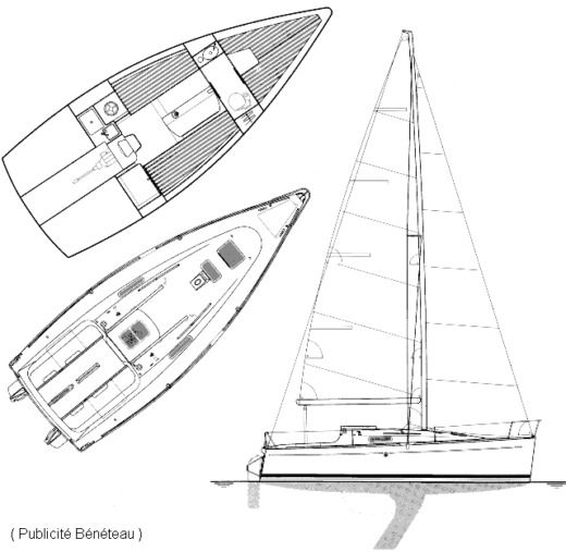 Sailboat Beneteau First 260 spirit Plano del barco