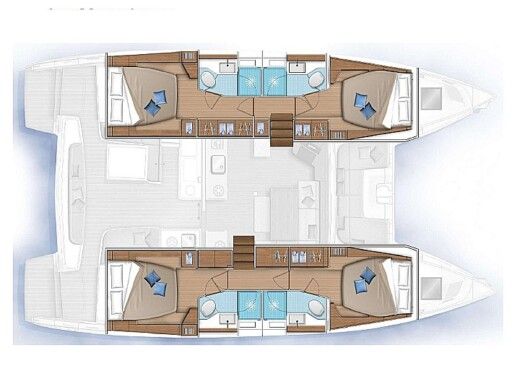 Catamaran  Lagoon 46  Boot Grundriss
