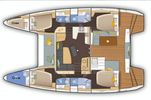 Catamaran Lagoon Lagoon 42 Boot Grundriss