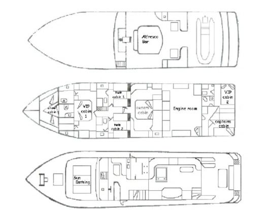 Motor Yacht Eser Yat Kotra Yap 27 METRE Plattegrond van de boot