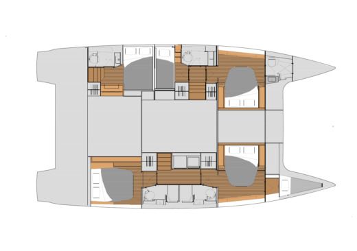 Catamaran FOUNTAINE PAJOT TANNA 47 boat plan