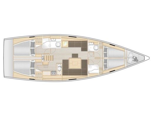 Sailboat HANSE 458 Plattegrond van de boot