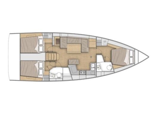 Sailboat  Oceanis 40.1  Plattegrond van de boot