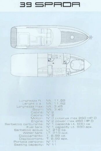 Motorboat Ilver Spada Boot Grundriss