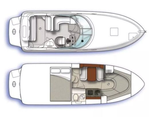 Motorboat Sea Ray 280 Sundancer Plattegrond van de boot