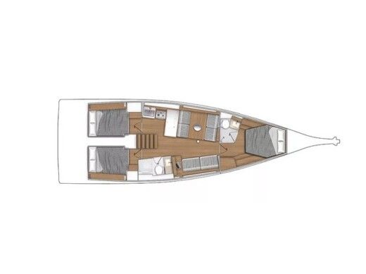 Sailboat  First 44 Plattegrond van de boot
