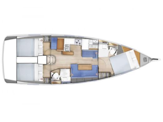 Sailboat  Sun Odyssey 410 Plattegrond van de boot