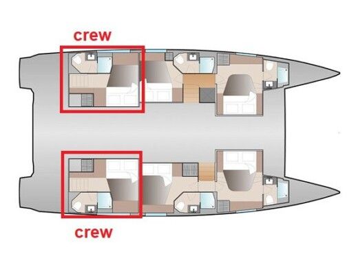 Catamaran  Aura 51 - Luxury Experience Σχέδιο κάτοψης σκάφους