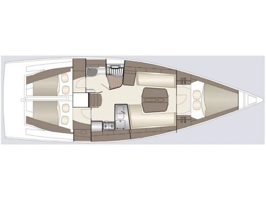 Sailboat  Dehler 38 Boat layout
