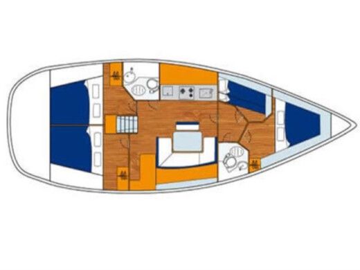 Sailboat BENETEAU CYCLADES 43,4 Plan du bateau
