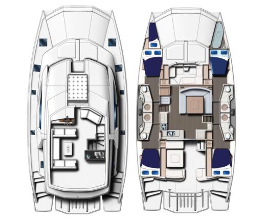 Catamaran Robertson & Caine Léopard 51PC Boat layout