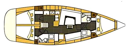 Sailboat Elan Impression 45 Boat layout